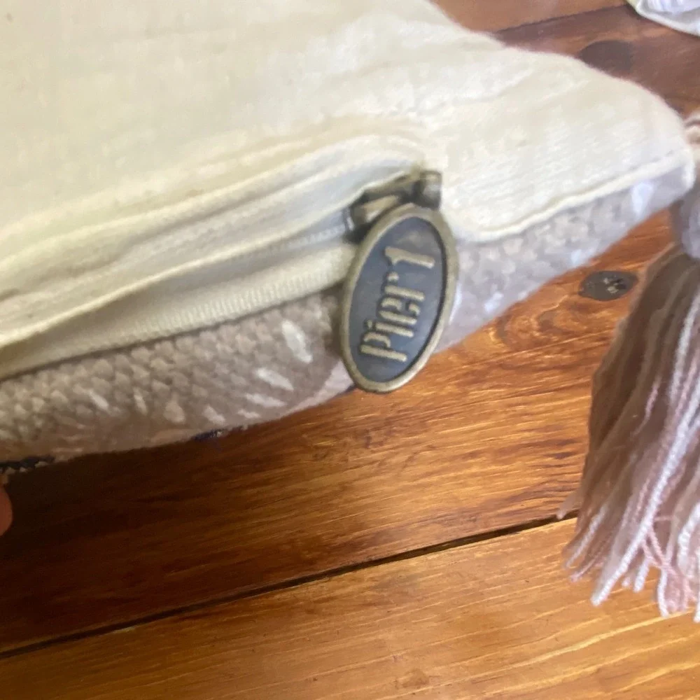 Pier 1 Imports Decorative Pillow Boho Accent Throw Pillow with‎ Tassels